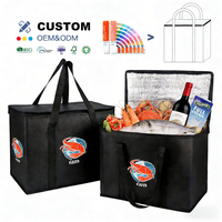 Sac isotherme personnalisé OEM ODM imprimé, sac de livraison alimentaire portable et réutilisable, sacs isothermes pour pique-nique et repas