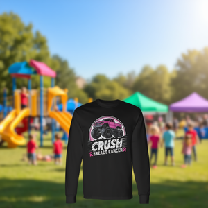 T-shirt à manches longues pour garçon, motif Monster Truck, pour la sensibilisation au cancer du sein, vêtements promotionnels pour enfants - Product Image 3