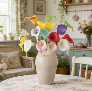 Fleurs artificielles miniatures en PU de haute qualité, effet toucher réel, calla lily, vente en gros pour mariage, Pâques et décoration intérieure - Product Image 3