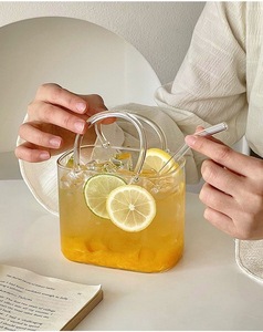<strong>Creative</strong> Transparent <strong>Glass</strong> Handbag Cup with Lid and Straw for On-the-Go Drinkware - Product Image 3