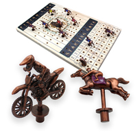 Jeu d'échecs vintage en laiton avec figurines de pilotes de moto, forme personnalisée, décoration de table, souvenir, cadeau