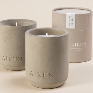 Aikun Grey Stone Finish Tube Boxed Ceramic <b>Candle</b> with Single Cotton Wick Custom Fragrance And OEM Packaging for <b>Gifting</b> - Product Image 1