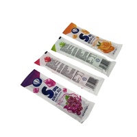 Pochette alimentaire à trois soudures latérales pour jus, sachet plastique personnalisé avec logo imprimé pour liquides, boissons, gelées, emballage de boissons