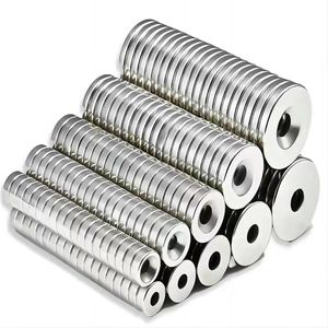 Puissant matériau magnétique industriel N35 anneau de montage de trou de vis de terre rare aimants en néodyme avec tête fraisée pour volets - Product Image 2