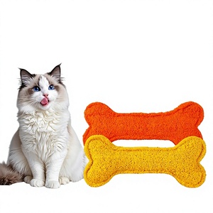 Juguetes Masticables para Mascotas, Hueso de Lufa Natural, Juguete para Limpiar los Dientes de Gato, Color Naranja Amarillo, Estilo Lindo YG-2025 - Product Image 1