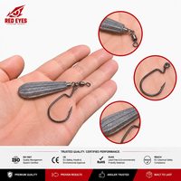 Ensemble de matériel de pêche en gros : Leurre pour truite de rivière et brochet, tête de jig avec hameçon offset et lest, appât souple anti-herbe, pour la pêche aux yeux rouges