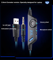 Casque de jeu stéréo souple G9000 original en gros, suppression du bruit, éclairage LED, casque supra-auriculaire avec micro