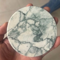 Sous-verre en marbre naturel de 10 cm de diamètre, résistant à la chaleur, antidérapant, pour verres à café et à whisky