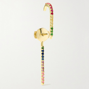 Boucles d'oreilles à clip en forme de bande RAKOL EP2718, style simple, strass colorés, zircone cubique, pour femmes - Product Image 4