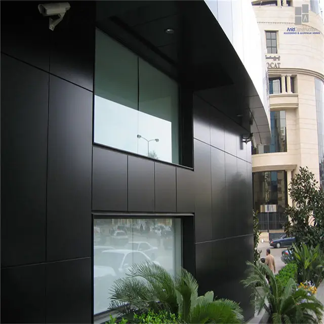 Хорошее качество, матовая черная алюминиевая композитная панель, внешняя фасадная алюминиевая композитная листовая металлическая панель Acm