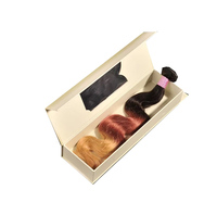 Boîtes rigides en satin magnétique pliables personnalisées pour extensions de cheveux tissées, boîtes de rangement de luxe pour cadeaux, boîte en papier avec laminage mat