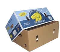 Vente en gros de boîtes d'expédition en carton ondulé avec logo imprimé sur mesure avec matériaux recyclés pour banane de qualité alimentaire