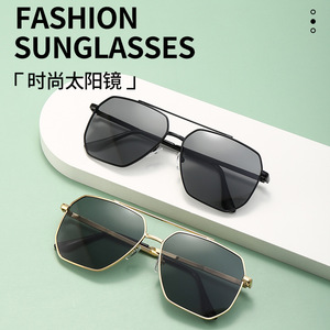 Gafas de Sol con Marco Metálico, Lentes TAC con Protección UV400, Visión Nocturna, Estilo Aviador para Hombre, Color Dorado - Product Image 2