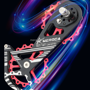 Dérailleur arrière de vélo de route MEROCA 16T en alliage d'aluminium avec roulement en céramique, roue de guidage compatible avec les modèles 5800 6800 <span class=keywords><strong>R8000</strong></span> - Product Image 4