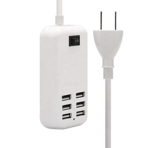 6 puertos USB cargador de teléfono HUB 30W 6A escritorio UE/EE. UU. Enchufe enchufe de pared extensión de carga adaptador de corriente para <span class=keywords><strong>iPhone</strong></span> 12 Pro - Product Image 1