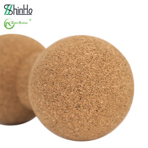 Zhensheng, venta al por mayor, Bola de madera de corcho Natural personalizada, Bola de masaje de corcho grande, bolas de cacahuete de masaje de Yoga de corcho Natural para Fitness - Product Image 5
