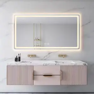 Высококачественное зеркало для макияжа в ванной, современное длинное умное зеркало для ванной комнаты, светодиодное зеркало для туалетного столика