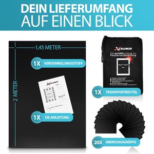 Film occultant portable pour fenêtre, 100 % occultant, avec support isolant thermique argenté, sans perçage, auto-adhésif, pare-soleil noir - Product Image 4
