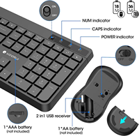 Clavier et souris sans fil KOORUI 2.4G, combo clavier mécanique silencieux pleine taille pour Windows, souris avec interface USB 3DPI, nouveau produit