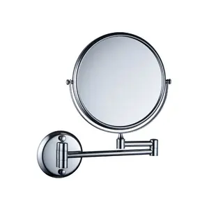 Double Sided Swivel Mirror 1X/3X Magnification Make Up Mirror With Silver Style 13 Inch Height Standing Tabletop Mirror