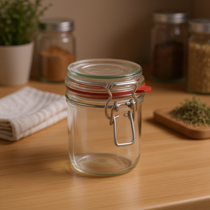 Lot de 6 pots en verre avec anse en fil métallique Leifheit, récipients de rangement pour la cuisine - Product Image 3