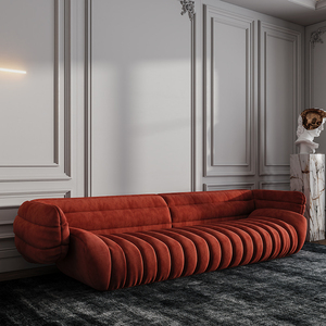Sofás Táctiles de Diseño Rojo de Última Generación, Sofás Italianos de Lujo Modernos para Sala de Estar, Sofá de 7 Plazas - Product Image 1