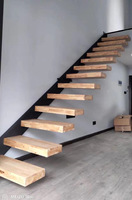Escalier Flottant Artistique en Acier et Verre, Design Moderne Personnalisé pour Villa, Escalier Intérieur Résidentiel avec Rampe