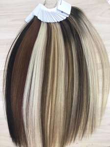 Estensioni dei capelli umani grezzi russi all'ingrosso della fabbrica con i campioni di colore su misura dell'anello di colore e l'etichetta di Logo - Product Image 4