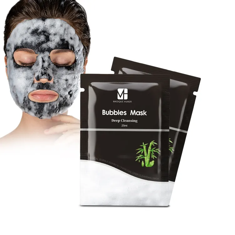कम Moq Oem कस्टम नरमी प्राकृतिक शाकाहारी रेशम छील बंद काले सिर लकड़ी का कोयला के लिए चेहरे का मुखौटा काले त्वचा महिलाओं