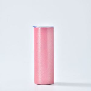 Vaso de 20 oz con purpurina brillante para sublimación, en stock en almacén de EE. UU., al por mayor, con tapa deslizante y pajita - Product Image 3