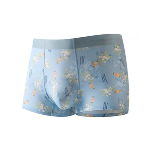 Calzoncillos bóxer de 60 unidades para hombre, Calzoncillos Bóxer transpirables sin costuras con estampado de seda helada, calzoncillos de talla grande con logotipo personalizado para hombre - Product Image 5