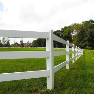 Easily Assembled Pvc 3 Rail Horse Fence For Cattle And Livestock