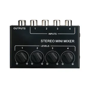 CX400 profesional Audio Video & pencahayaan Mini saku 4-Channel Stereo Audio Hub Unpowered pasif Mixer Controller