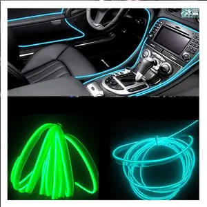 Lumières LED pour voiture, Kit de bande intérieure de 2M 3M, câble lumineux fluo, USB, Flexible, 1 pièce
