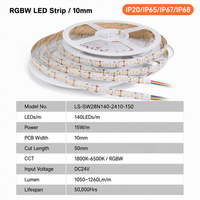 Bande lumineuse LED SMD 2835 à courant constant RGBW 140 LED/m 5M IP20/IP65/IP68/IP69 pour utilisation intérieure/extérieure Garantie 5 ans