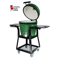 SEB KAMADO Komodo Barbecue fumoir de 22 pouces en forme d'œuf en acier métallique pour cuisine extérieure avec céramique Keramik Grande taille Carburant au charbon de bois