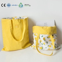 Sac fourre-tout en toile de coton de haute qualité, doublure double face, écologique, réversible, imprimé, pour pique-nique du week-end