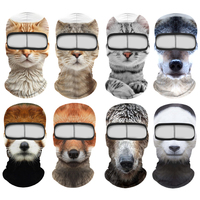 Masque complet léger pour le cyclisme et les activités de plein air d'Halloween Impression par sublimation d'animaux respirants Confortable et drôle