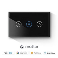 Interrupteur mural intelligent Apple Homekit Matter WiFi 3 voies, norme américaine, fabriqué en usine