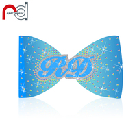 Dernier arc de pom-pom girl personnalisé pour la compétition Blanc Rouge et jaune Cheer Bows Glitter