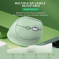 JOMAA Mouse Vertikal Ergonomis Mode Ganda BT+2.4G Mouse Nirkabel Isi Ulang Tanpa Suara 2400 DPI Mouse yang Dapat Disesuaikan untuk Win/Android/i.OS