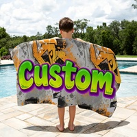 Custom Logo Printed Wholesale Soft Cozy Quick Dry Overside Microfiber Beach Towels Blanket Mat Shawl Polyester Eco-Friendly