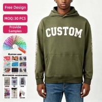 Sudadera con Capucha Personalizada para Hombre, 380 g/m², 100% Algodón, Lavada, con Estampado DTG, Cuello Redondo, Puños Acanalados, Estilo Pullover