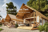 BOTEEN haute qualité Safari tente maison extérieure étanche grand bois luxe à deux étages Duplex Style Glamping hôtel tente