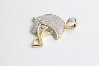 Pendentif unisexe en argent sterling 925, casque de football hip-hop, micro-insert personnalisé, moissanite taille poire pour bijoux certifiés