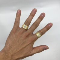 Bague porte-bonheur en or plaqué 14 carats avec symbole du dollar pour homme, style classique bicolore, bijou unique en or