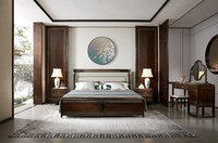 Ensemble de chambre à coucher Bo Yi Man de luxe, style chinois moderne, en bois de pin massif, lit double confortable, pour la maison, l'hôtel, le salon, matériaux écologiques