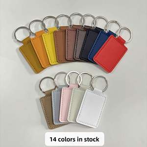 Porte-clés mousqueton en PU personnalisable avec gravure laser, design rectangulaire simple et multifonctionnel, idéal pour sacs et anti-perte pour voiture - Product Image 2