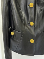 BA2349 Neues Design Schwarz Pu Leder Blazer Sexy Elegante Frauen Blazer Jacke Langarm Pu Oberbekleidung
