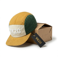 Cappellino da Baseball da Uomo Personalizzato con Logo, 5 Pannelli, Ricamo 3D, Non Strutturato, Patchwork Tricolore, Visiera Piatta, Produzione all'Ingrosso